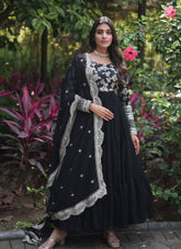 Alluring Looking Black Colour Gown